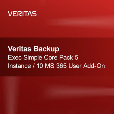 Veritas Backup Exec Simple Core Pack 5 инстанции / добавка за 10 потребители на MS 365