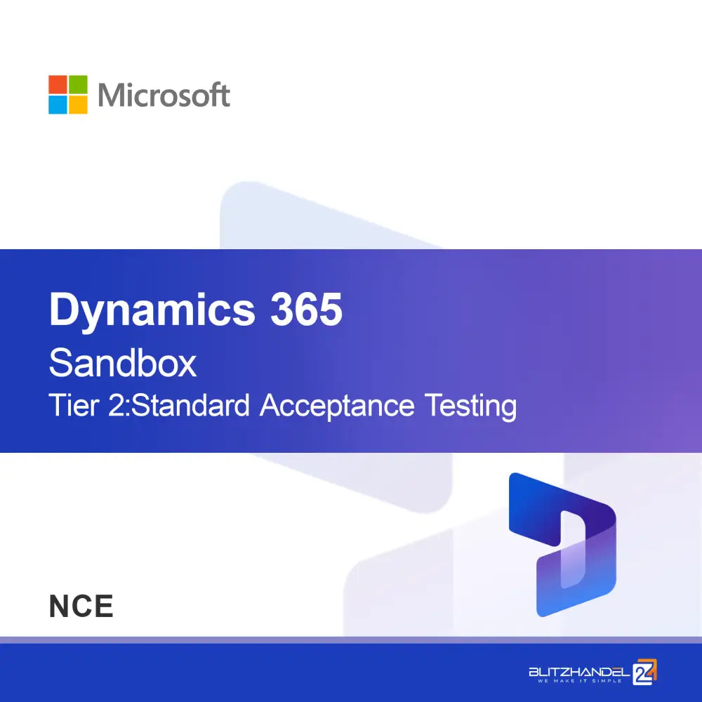 Dynamics 365 Operations - Sandbox Tier 2: Стандартно приемно тестване